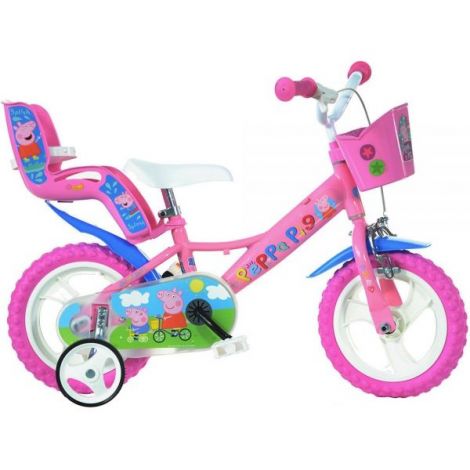 Bicicleta copii 3-5 ani, 12 inch, Peppa Pig, Dino Bikes DB124RLPGS - imagine 7